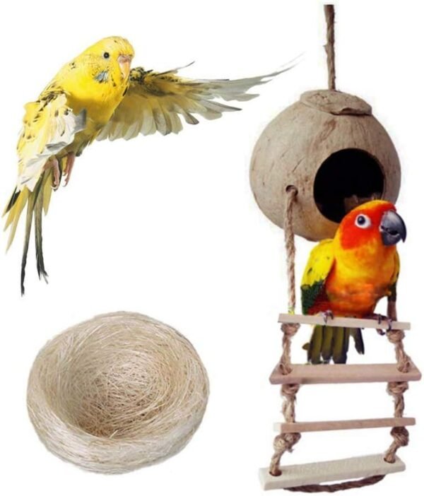 Natural coconut shell bird nest
