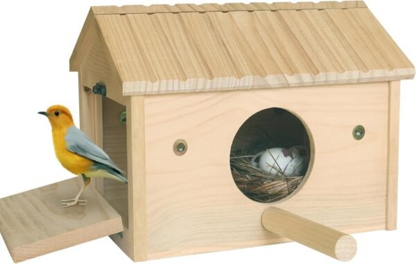Large wooden breeding nest for cockatiels
