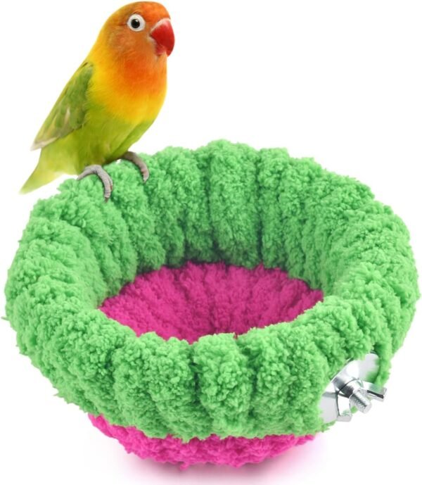 Green/Rose-colored small bowl-shaped nest bed