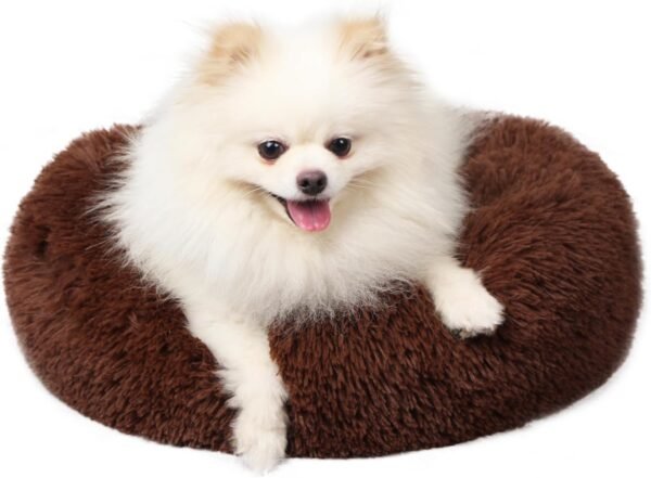 Marshmallow-shaped anti-anxiety cat bed