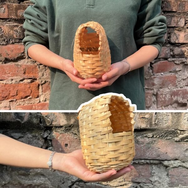 Large handmade woven bamboo bird nest